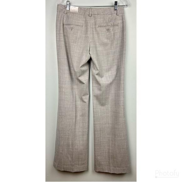 NEW Express Flare Leg Low Rise Editor Pants Classic Light Gray Career Sz 6L - Picture 2 of 16